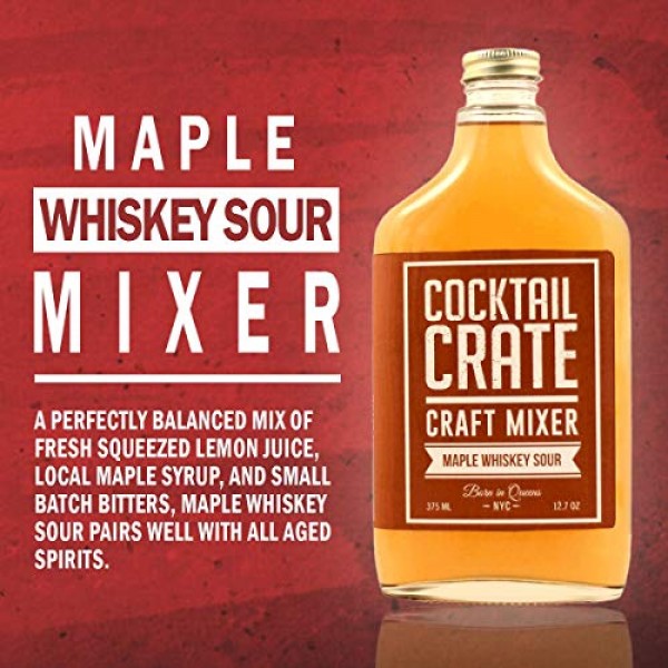  Cocktail Crate Whiskey Lover's 3 Pack Drink Mixers, Award-Winning Craft Cocktail Mixers - Premium Cocktail Syrup Handcrafted  with Aromatic Bitters & Demerara Sugar