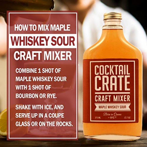 Cocktail Crate Classic Whiskey Sour Craft Mixer, 375 mL
