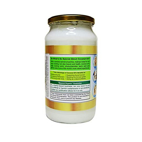 Organic Coconut Oil 33.81 Oz Extra Virgin Cold-Pressed For Hair,