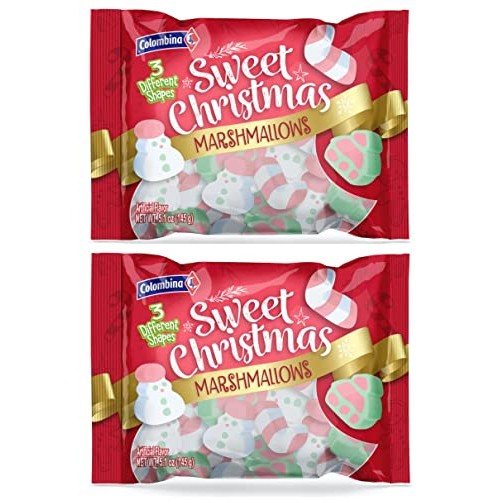 Colombina Sweet Christmas Marshmallows 5.1 Oz 145G Vanilla Fla