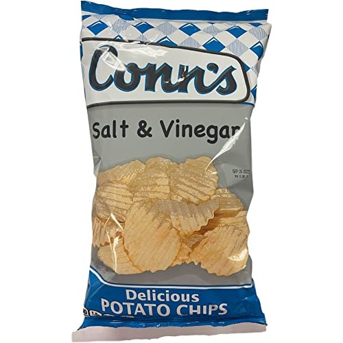 Conns Potato Chips Salt And Vinegar Wavy, 7.5 Oz. - 4 Pack -