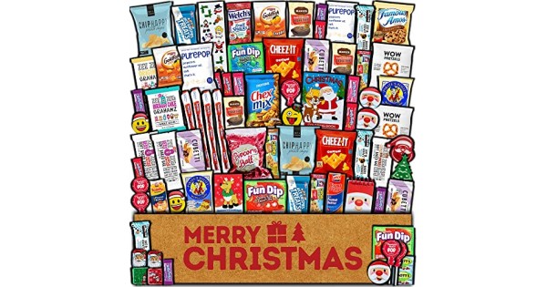 Christmas Care Package (45 Count) Candy Toys Snacks Cookies Bars Chips  Holiday Stocking Stuffer Variety Gift
