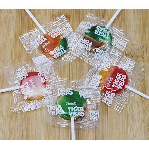 Crazyoutlet Pack - Tiger Pops, Assorted Fruit Flavor Lollipops H