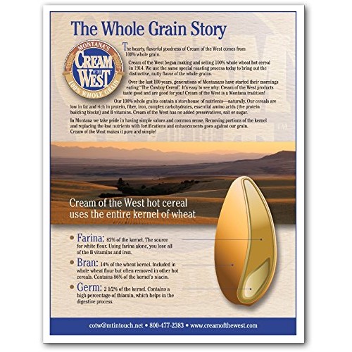 Cream Of The West All Natural 100% Whole-Grain Hot Cereal Variet