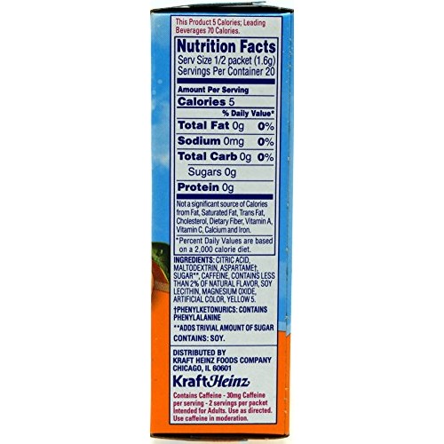 Crystal Light On The Go Citrus With Caffeine Drink Mix, 10-Packe