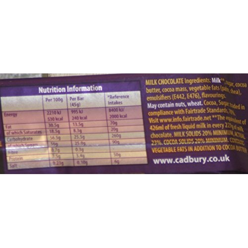 Cadbury Dairy Milk Chocolate 48 X 45G Bars Bulk Buy