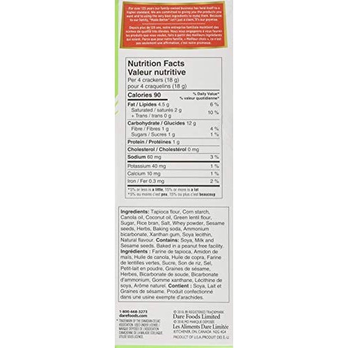 Dare Breton Cracker Gluten Free Herb Garlic, Herb and Garlic, 4....