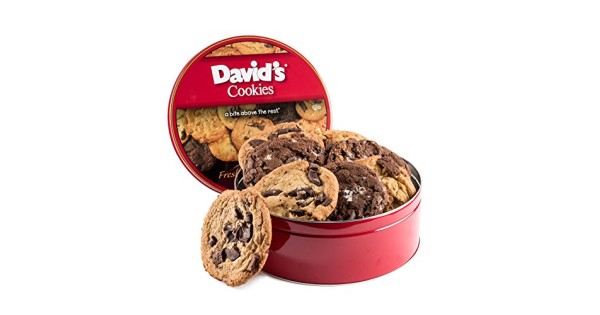 David's Cookies Assorted Flavors Fresh Baked Cookies 1 lb. Gift Tin