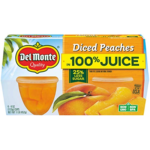 Del Monte Diced Peaches In Light Syrup 4 - 4 Oz Cups Pack Of 6