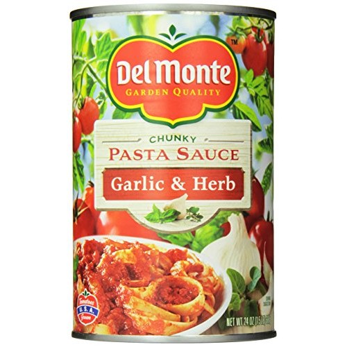 Del Monte Chunky Garlic And Herb Pasta Sauce, 24 Ounce