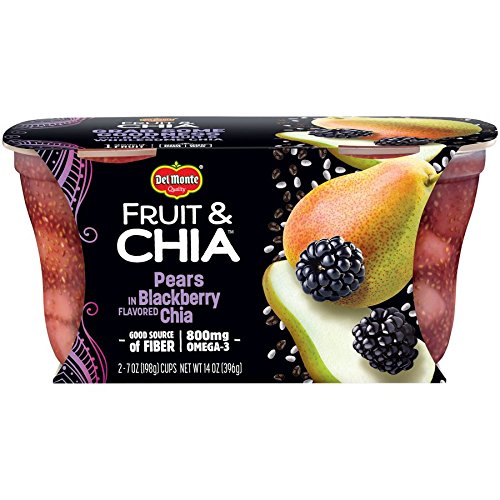 Del Monte Fruit And Chia Snack Cups, Pears In Blackberry Flavore