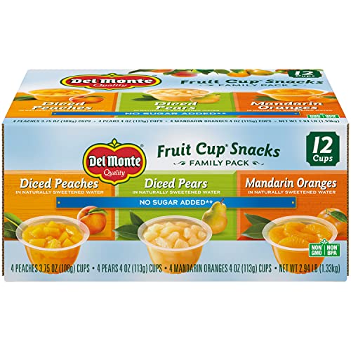 Del Monte No Sugar Added Variety Fruit Cups Peaches, Pears, Man