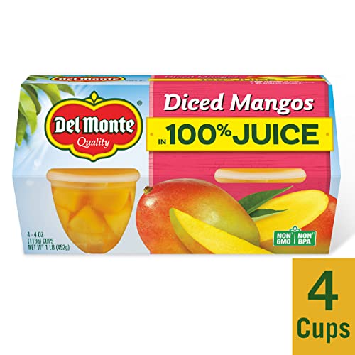 Del Monte, Diced Mangos In Juice, 4 Oz, Pack Of 4