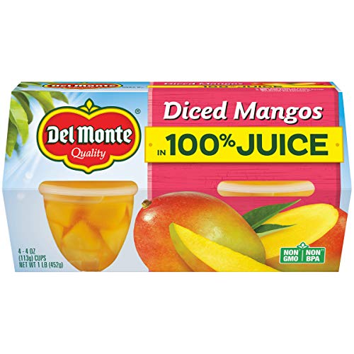 Del Monte, Diced Mangos In Juice, 4 Oz, Pack Of 4