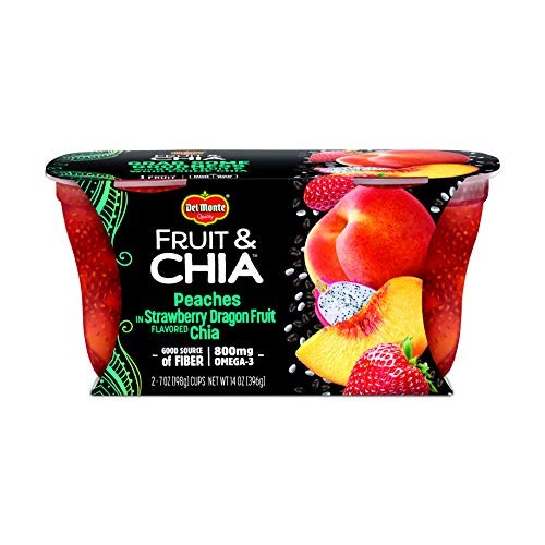 Del Monte Fruit &Amp; Chia Snack Cups, Peaches In Strawberry Dragon