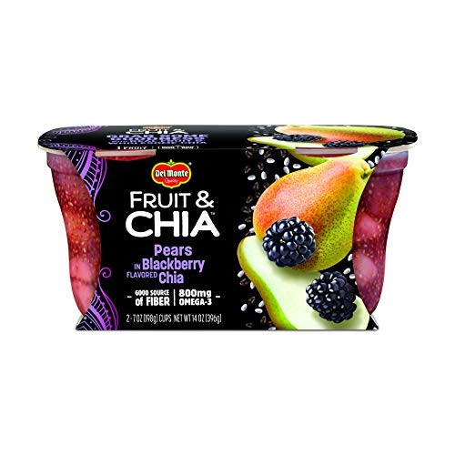 Del Monte Fruit &Amp; Chia Snack Cups, Pears In Blackberry Flavored