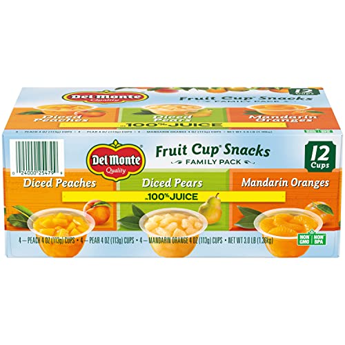 Del Monte Fruit Cup Snacks In Juice, 4 Oz, 12 Ct