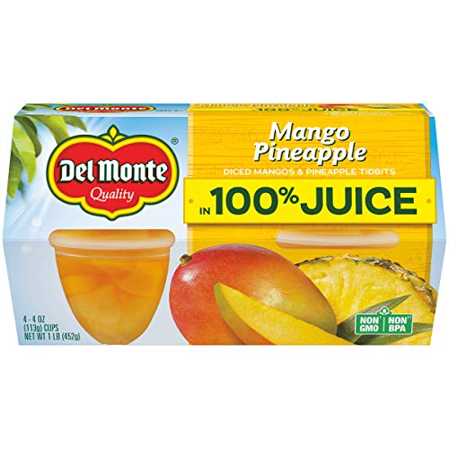 Del Monte Mango And Pineapple Fruit Cup Snacks, 4 Ounce Cups