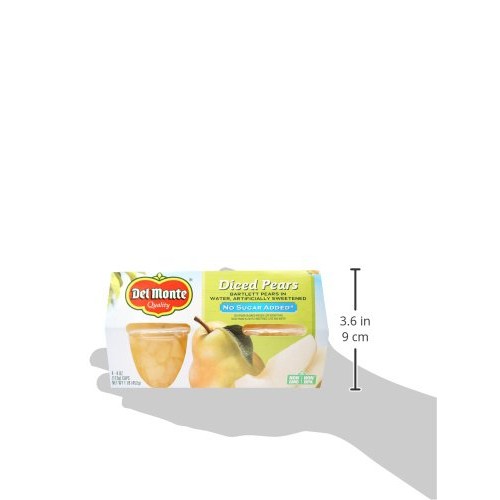 Del Monte No Sugar Added Diced Pears Cup, 16 Oz