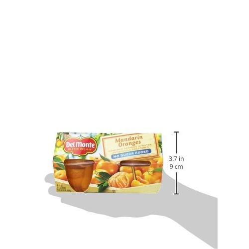 Del Monte No Sugar Added Mandarin Oranges In Water Fruit Cup, 4-