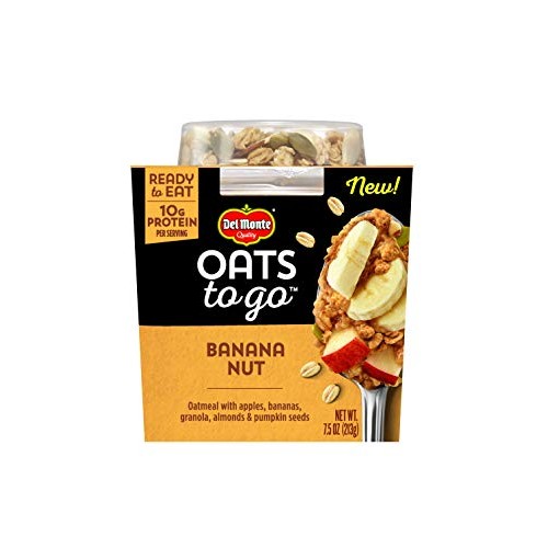 Del Monte Oats To Go Ready To Eat Oatmeal, Banana Nut, 7.5 Oz Cu