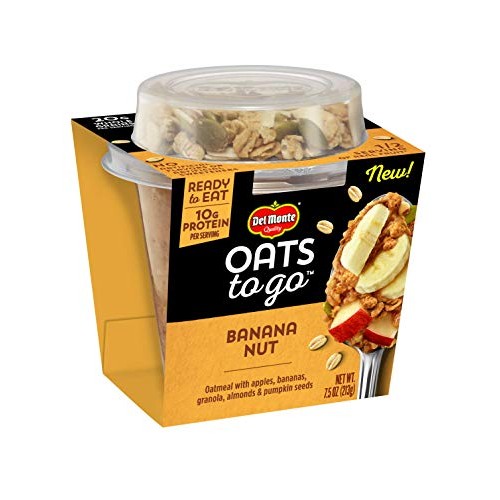 Del Monte Oats To Go Ready To Eat Oatmeal, Banana Nut, 7.5 Oz Cu