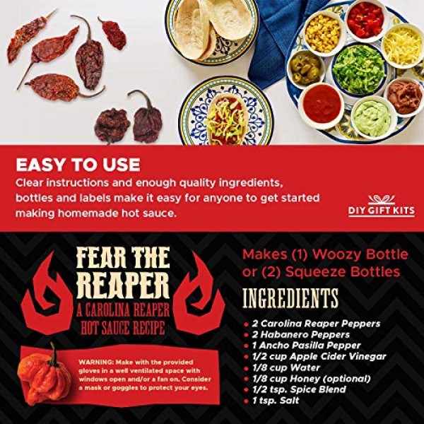 The Carolina Reaper Hot Sauce Kit Gift Set, Make Your Own