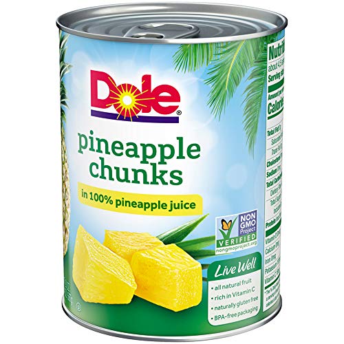 Dole Pineapple Chunks In Juice, 20 Ounce Cans Pack Of 12