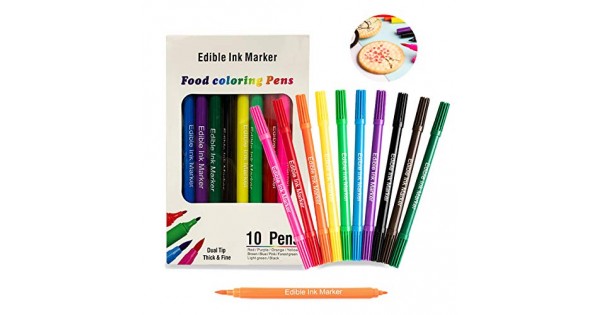 Edible Markers for Cookies Food Coloring Pens 10Pcs, Fine