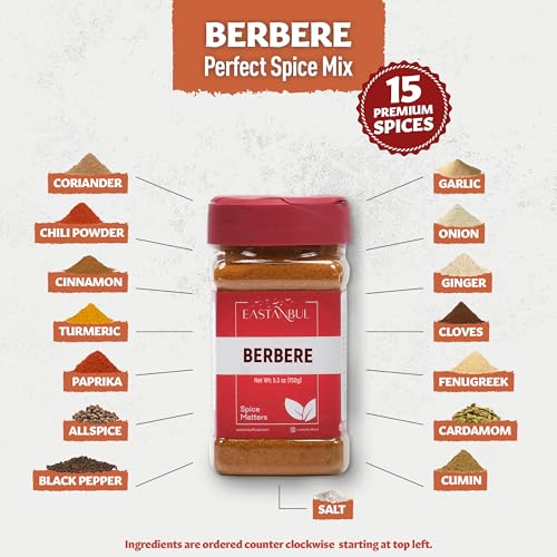 Eastanbul Berbere Spice Blend, 5.3oz Berbere Spice Ethiopian Aut...