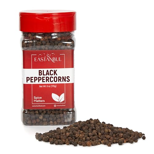 Eastanbul Whole Black Peppercorns 6oz + Pink Himalayan Salt 12.3...