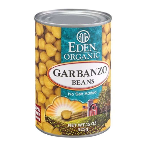 Eden Organic Garbanzo Beans, 15 oz Can (Pack of 12), No Salt,