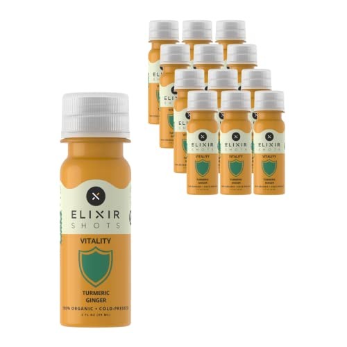 Elixir Shots Vitality 12 Pack Immunity Wellness Shot with 100%...