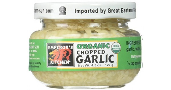 Emperors Kitchen Organic Chopped Garlic 4 5 Ounce  B001HTE2J8 600x315 