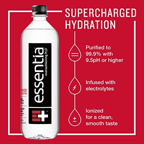 Essentia Bottled Water, 1 Liter, Pack Of 12 Bottles; 99.9% Pure,