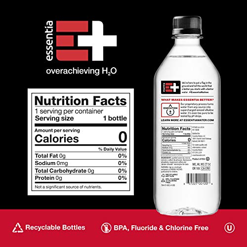 Essentia Water; 20-Oz. Bottles; Case Of 24; Ionized Alkaline Bot