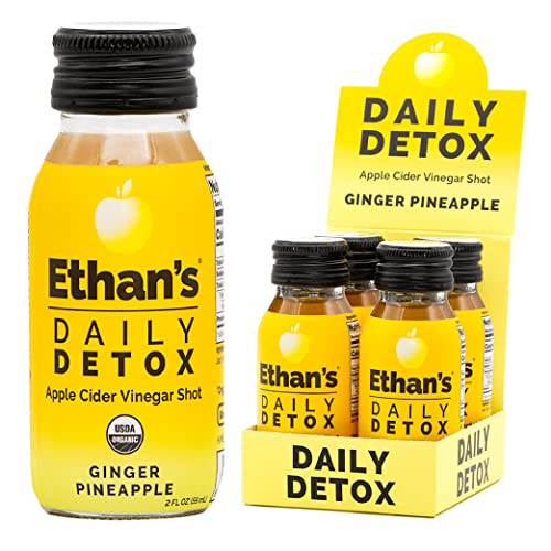 Ethan’s Daily Detox Shot, Ginger Pineapple Flavor, ACV Supplemen...