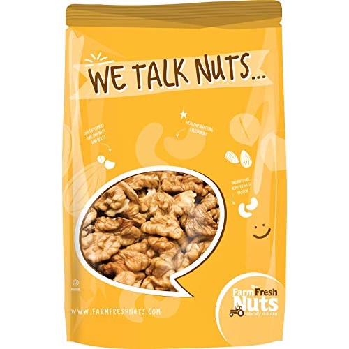 Farm Fresh Nuts Crunchy Dry Roasted Unsalted California Walnuts,