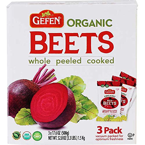 Gefen Organic Beets Whole,Peel,Cooked Kosher Red Beets: 3 Pack -