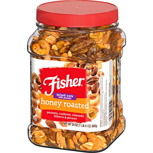 Fisher Snack Honey Roasted Mixed Nuts with Peanuts, 24 Ounces, P...