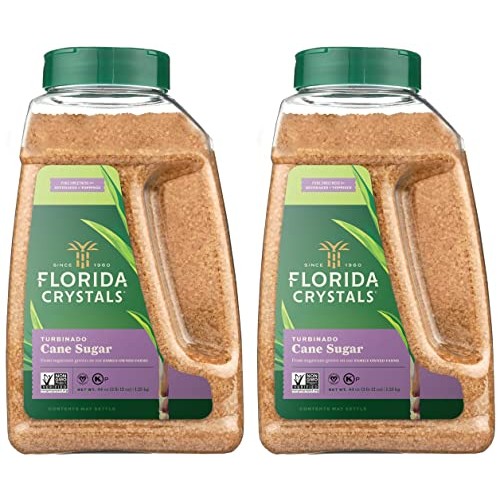 Florida Crystals Turbinado Cane Sugar, 44 OZ Jug Pack of 2