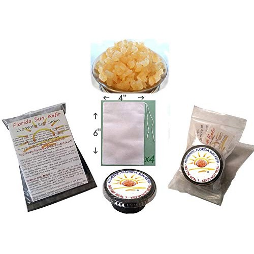 Original Florida Sun Kefir Water Kefir Grains 4 Brewing Bags