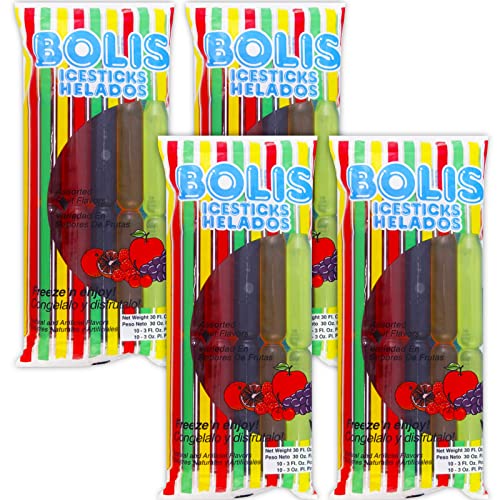 Bolis Freezer Pops - 4 Packs of Frozen Ice Pops In Assorted Frui...