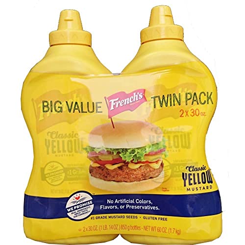 Frenchs Classic 100% Natural Yellow Mustard Pack Of 2 30 Oz Bot