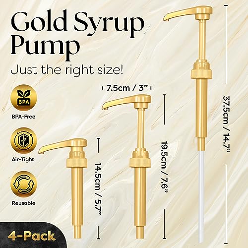 4 Pack Fresh Finest Coffee Syrup Pump Dispenser, Syrup Pump Is C...