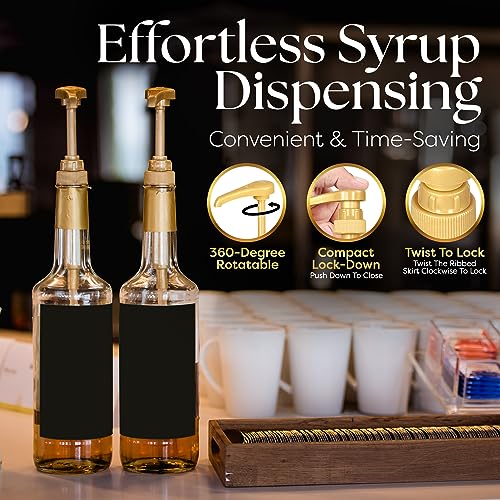 4 Pack Fresh Finest Coffee Syrup Pump Dispenser, Syrup Pump Is C...