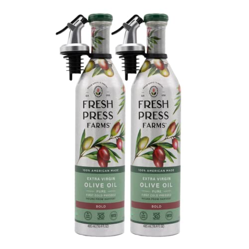 Fresh Press Farms Extra Virgin Olive Oil, Bold, 16.4 Fl Oz, 2-Pa