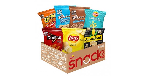 Frito-Lay Ultimate Classic Snacks Package, Variety Assortment of Chips,  Cookies, Crackers, & Nuts, (Pack of 40)