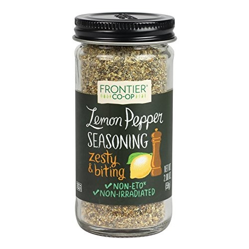 Frontier Seasoning Blends, Salt-Free Lemon Pepper, 2.08-Ounce Bo...