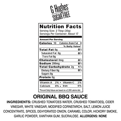 G Hughes Original Sugar Free Bbq Sauce 18 Oz 3 Pack